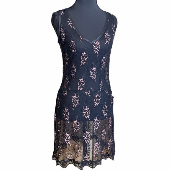 Wet Seal Dresses & Skirts - Vintage Wet Seal Black Sheer Lace Slip Dress Y2K Goth Grunge whimsigoth small